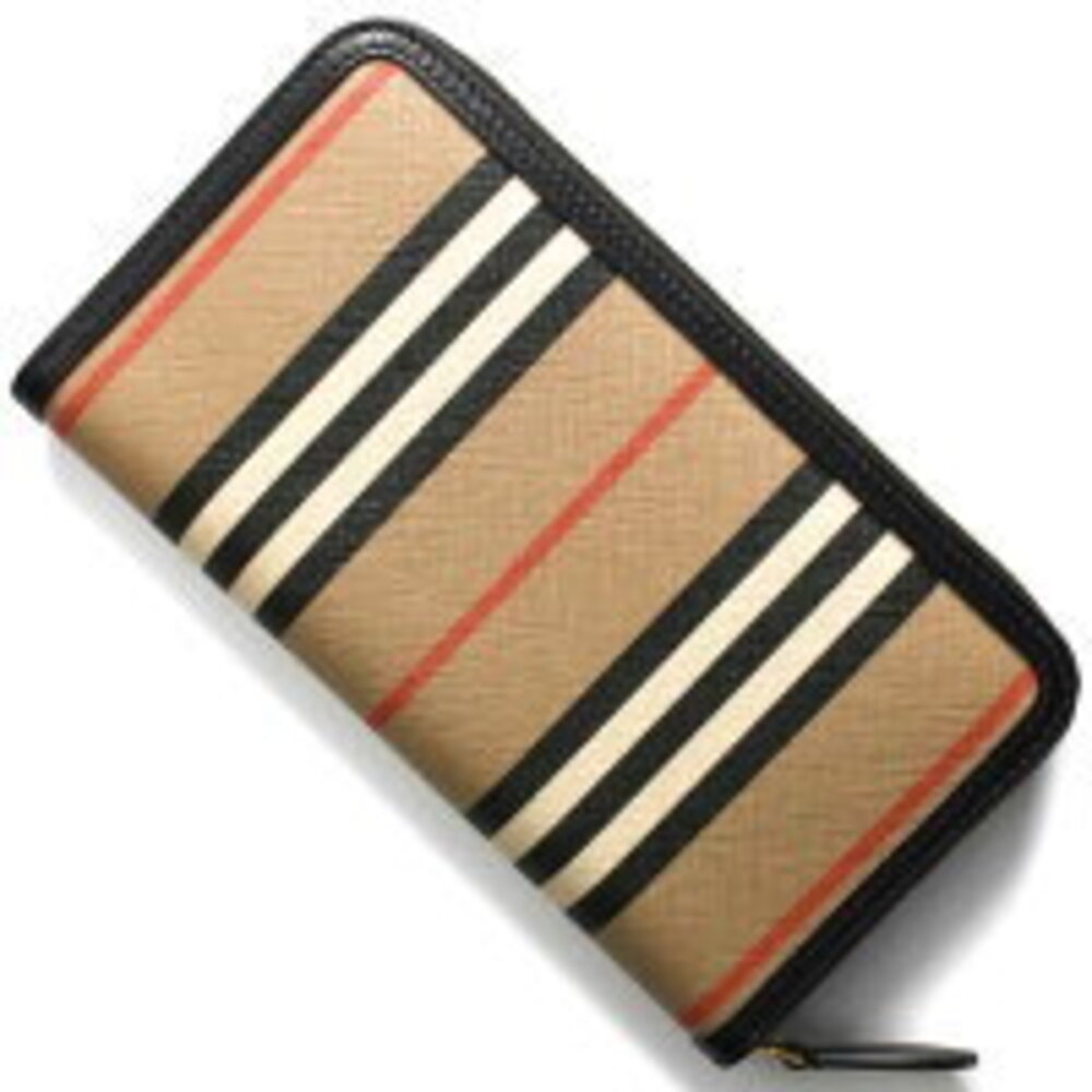 Burberry IFR Long Elmore Check Wallet Beige Black - Picture 5 of 6